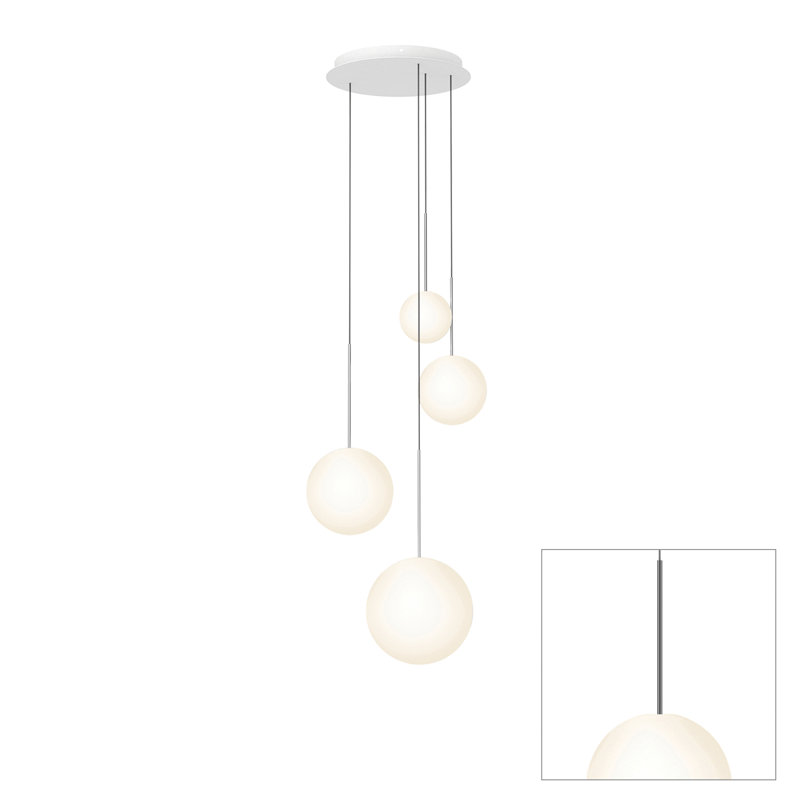 Lustre suspendu sphère Bola, H 120,5 po x l 17 po x P 17 po, Bronze industriel