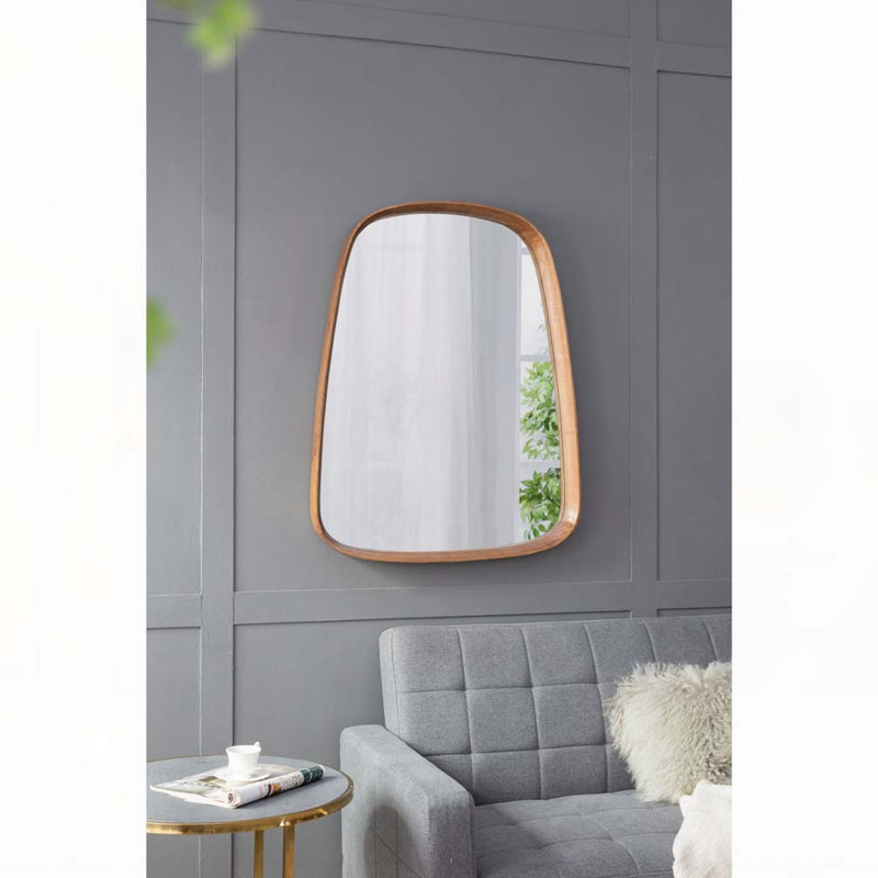 Miroir 27 "x 37" avec cadre en bois Irrgeular