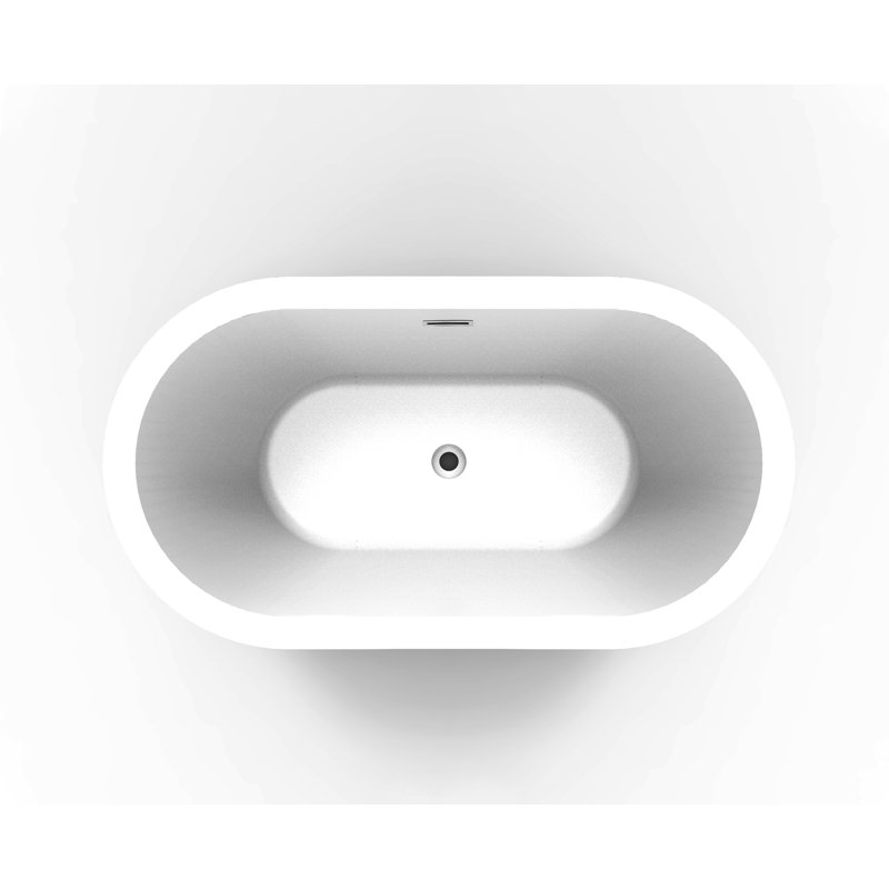 Rosario 69.5'' x 31.5'' Freestanding Soaking Acrylic Bathtub, White