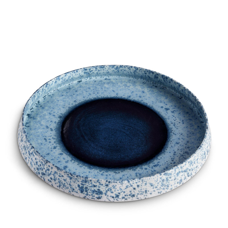 Terra Porcelain China Platter, 2.25" H x 16.5" W x 16.5" D, Indigo