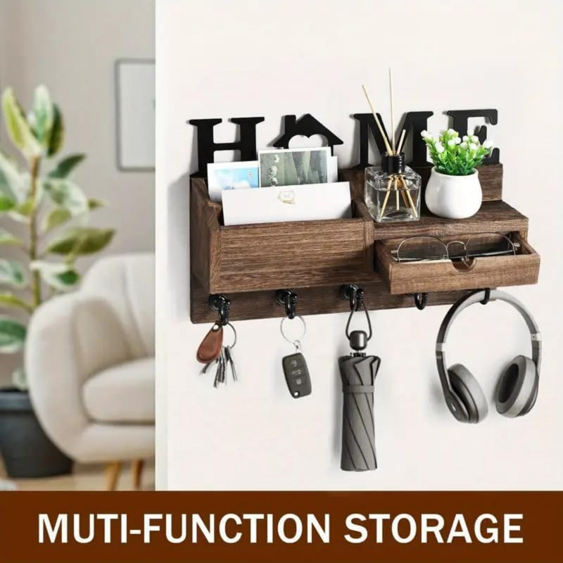 Metal Wall Organizer with Wall Baskets