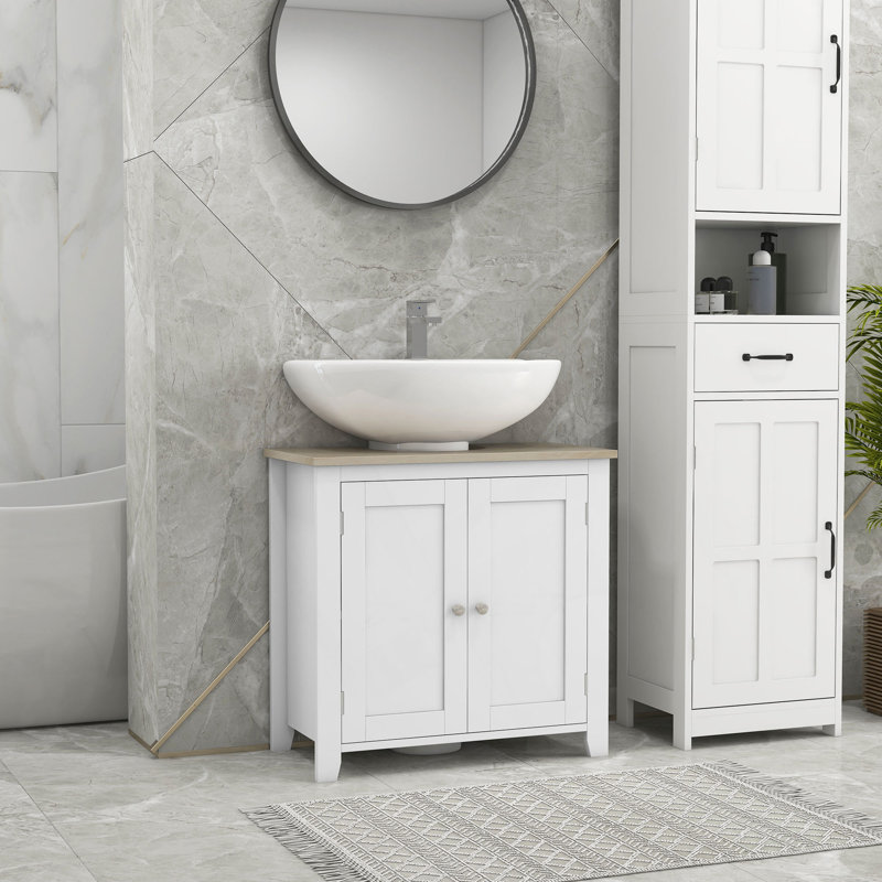 Armoire de rangement à piédestal compacte avec tablettes réglables et portes doubles