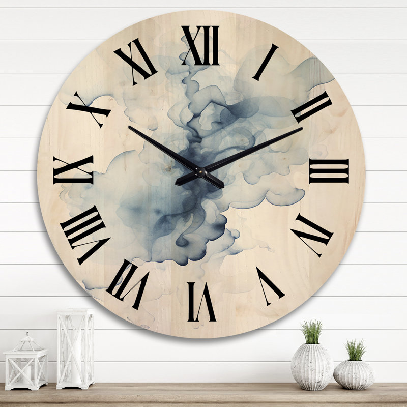 Horloge murale en bois massif Roulston, Très grand