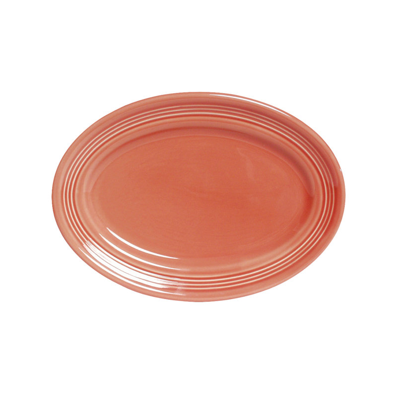 Tuxton Concentrix Ceramic Platter, Blush Pink, 0.75" H x 11.5" W x 8.75" D