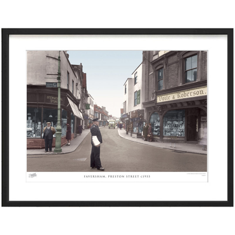 Faversham, Preston Street C1955 - Single Picture Frame Print, 28cm H x 36cm W x 2.3cm D