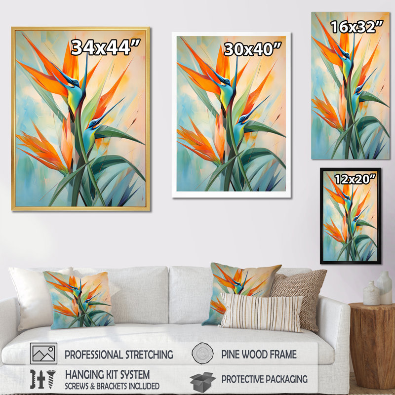«Paradises Profile Flower I», reproduction sur toile, H 44 po x l 34 po x P 1,5 po, Blanc