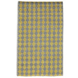 Bubble Argyle Loop Pile Weave Yellow & Grey Wool Area Rug By Tufty Home