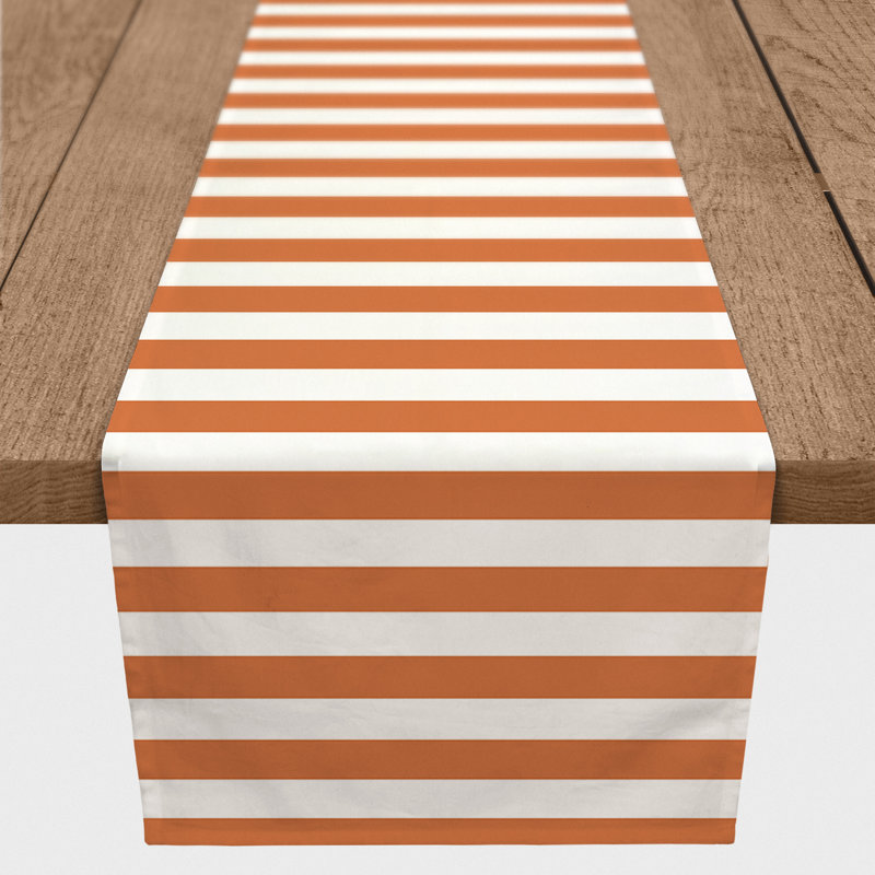 Chemin de table Chelene, P 16 po x L 90 po, Orange, Rayé