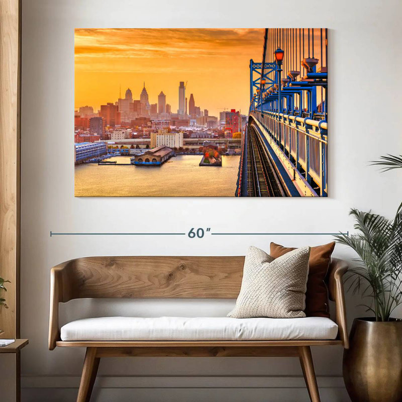 Sireci Philadelphia au coucher du soleil, H 34 po x l 51 po