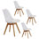 Ensemble de 4 chaises de salle à manger modernes Malijah avec coussin en similicuir et structure en bois