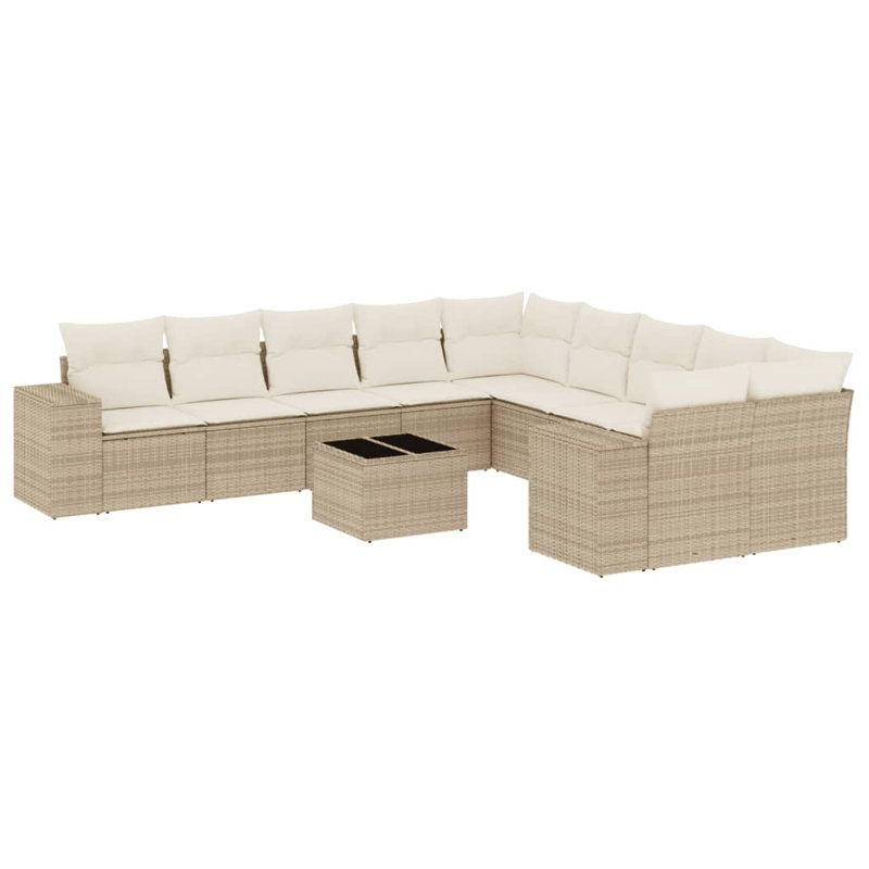 vidaXL Garden Sofa Set Beige, Cream White