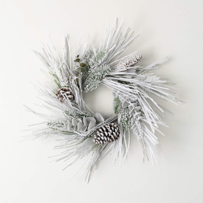 Mini couronne de Noël artificielle 23 po, vert