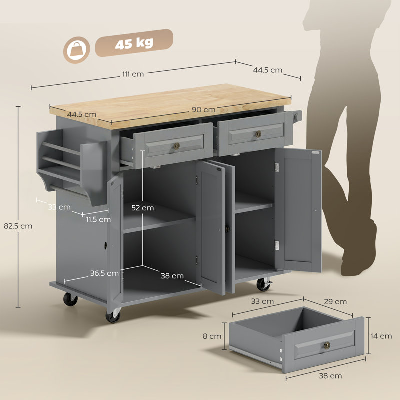 Bryauna Kitchen Island, Grey