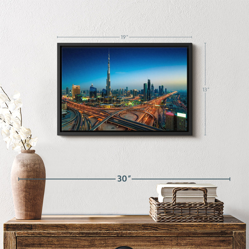 Impression sur toile de la route de Dubaï, H 13 po x l 19 po
