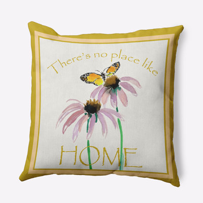 Floral Polyester Throw Pillow