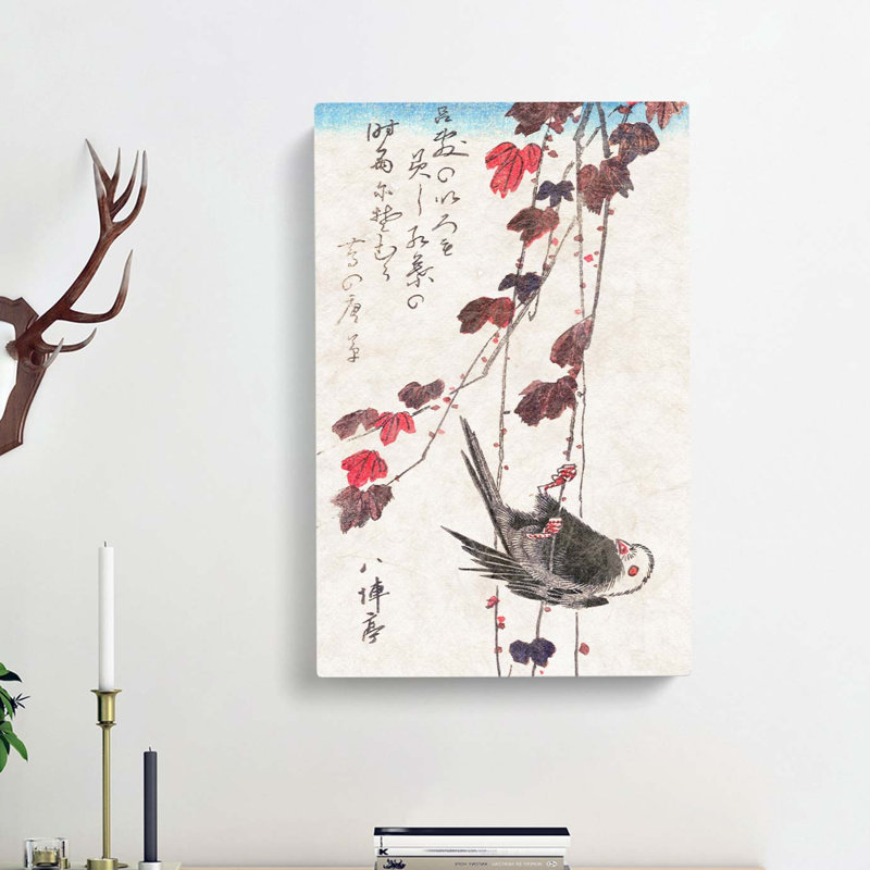 Tit On Autumn Ivy by Utagawa Hiroshige - Wrapped Canvas, 60cm H x 40cm W x 3cm D