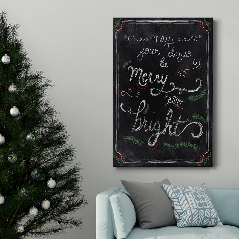 " Merry And Bright Chalk ", 18" H x 12" W x 1" D
