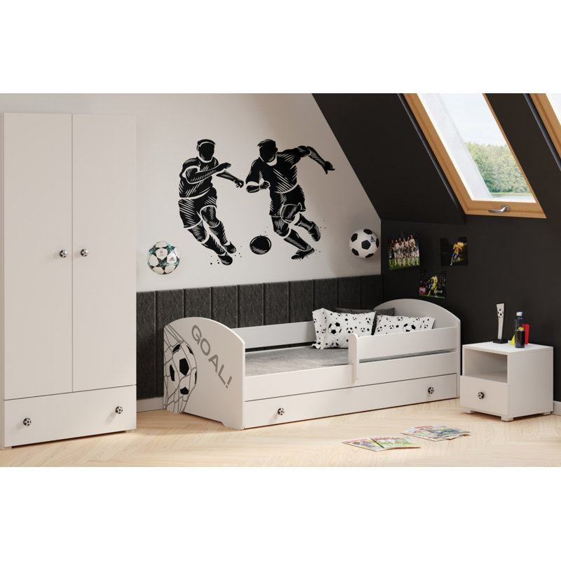 LUK children's bed with drawer and rail 160x80 GOL, Cot Bed/Toddler (70 x 140cm)