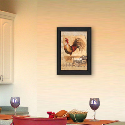 « coq photomontage ii » par di di-impression sur papier encadrée