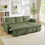 Canapé-lit modulaire en L convertible avec méridienne de rangement, canapé-lit modulaire rembourré en velours côtelé, canapé-lit escamotable et dossier inclinable-751191641