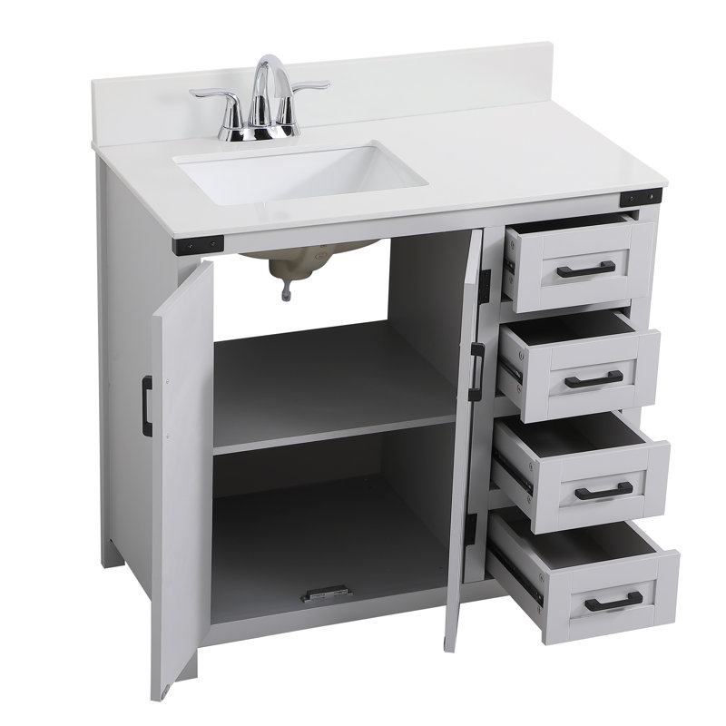 Ensemble de meuble-lavabo simple 36 po Slayton, Gris
