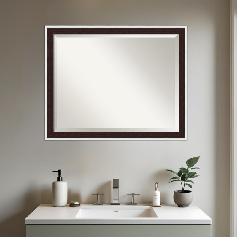 Miroir mural de salle de bain Maya, Argent espresso, 25.25" x 31.25"
