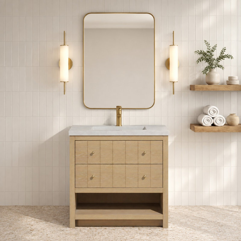 Meuble-lavabo Monica 30 po, chêne gris