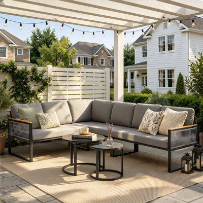 L-shaped Patio Sectional With Cushions