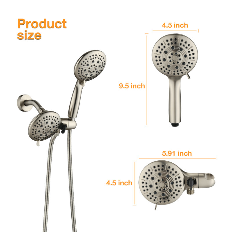 Système de douche à pluie double Advanced 1,8 gallons par minute, Nickel brossé