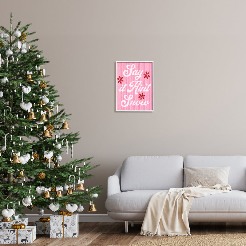 Ba-846 - Cadre rose «Say It Ain pas Snow», H 20 po x l 16 po x P 1,5 po, Giclée encadrée blanc bord de mer