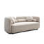 Canapé 2 places en tissu bouclé beige pour salon, design, confort ergonomique, assise spacieuse, style minimaliste, bon support, doux pour la peau et respirant