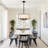 5 - Light 19.69“ Modern Drum Chandelie With White Fabric Drum Shade For Kitchen Island Living Room Bedroom-118849922