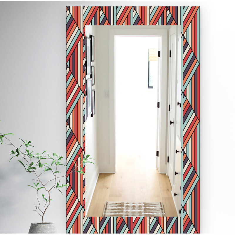 Miroir mural géométrique in op design, H 39,4 po x l 29,5 po