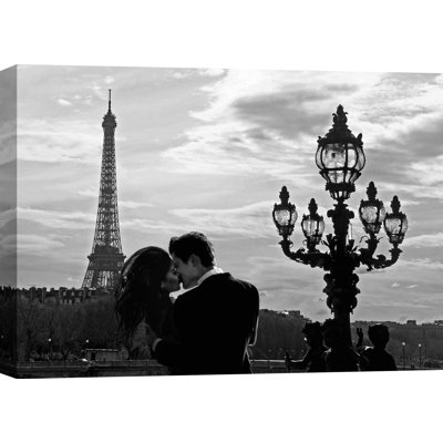 3AP5598 A Kiss In Paris by Julian Lauren - Wrapped Canvas Art Prints