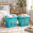 Teal 2-Bushel Plastic Laundry Baskets With Silver Handles — Diamond-Patterned Ventilation Design (Set Of 2)
