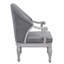Chaise rembourrée en tissu gris et blanc antique