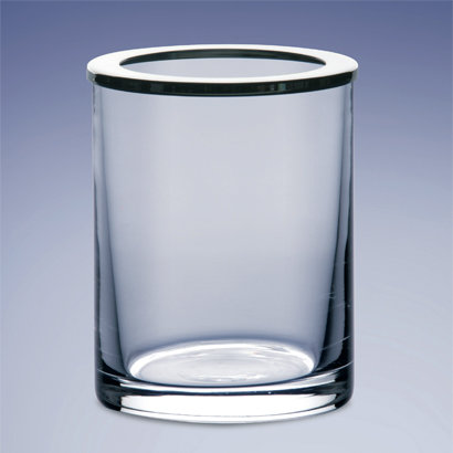 Toothbrush Holder, Chrome w/ Clear Glass