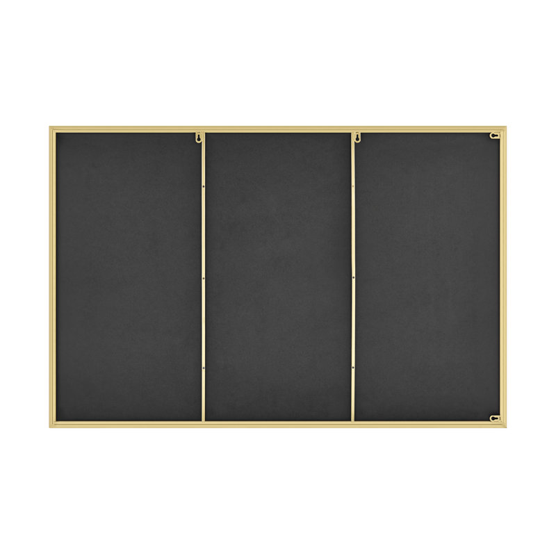 Rectangle Metal Frame Wall Mirror Simple and Elegant Modern Design, Gold, 120cm H x 80cm W