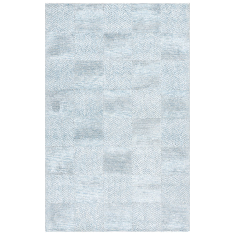 Tapis géométrique en laine et viscose touffetés à la main Soho, Tapis de couloir 2 pi 3 po x 8 pi