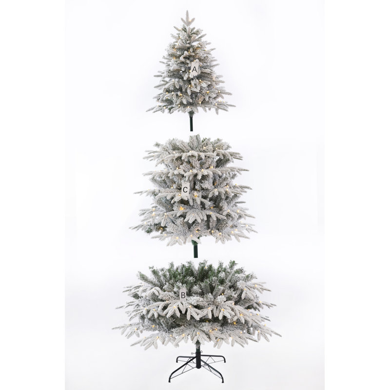 Arbre de Noël artificiel épinette vert enneigé, 7 pi