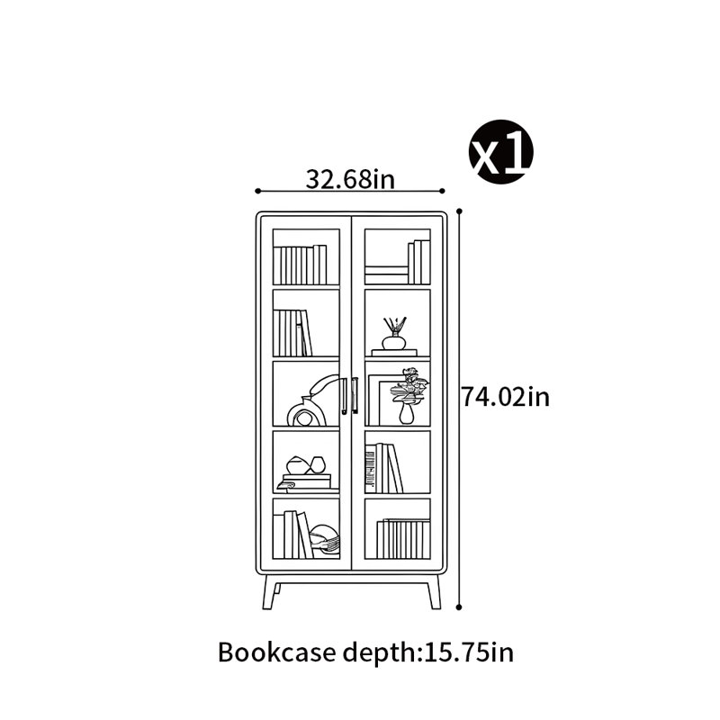Modern simple style solid wood bookcase