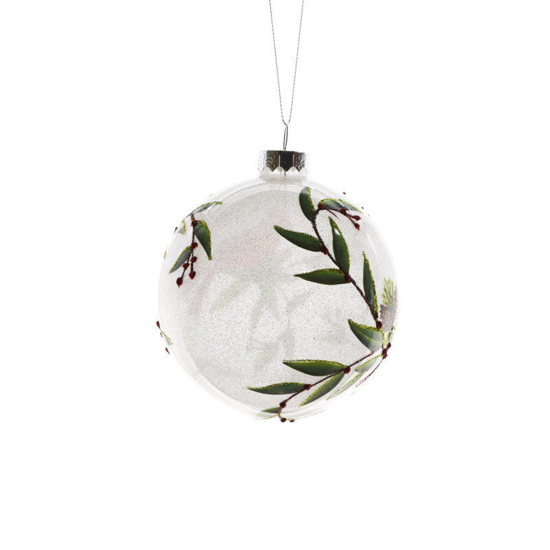 Ornement boule transparente scintillante suspendue (paquet de 2)