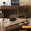 Bureaux rectangulaires en bois massif noyer-107506683