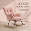 Chaise berçante à bascule Mid-Century moderne avec repose-pieds rétractable et dossier haut, chaise berçante décorative-668570774