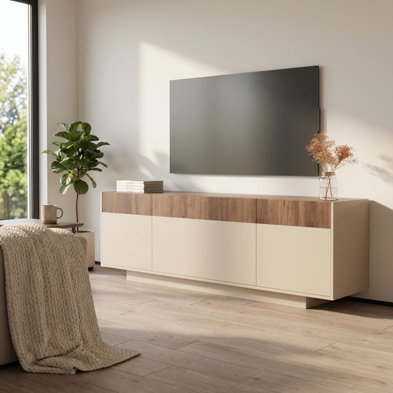 Meuble télé 70,9 po Albinca, Cachemire / noyer