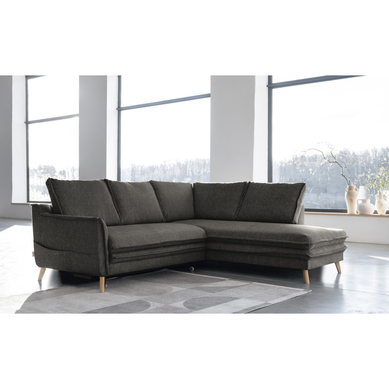 Charming Charlie Limited 6 Seater Sofa Bed, Dark grey, Right facing