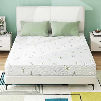 Matelas simple, matelas en mousse à mémoire de forme de 6 pouces dans une boîte pour enfants avec housse respirante en rayonne de bambou, matelas de thé vert moyen ferme pour lit superposé, lit gigogne