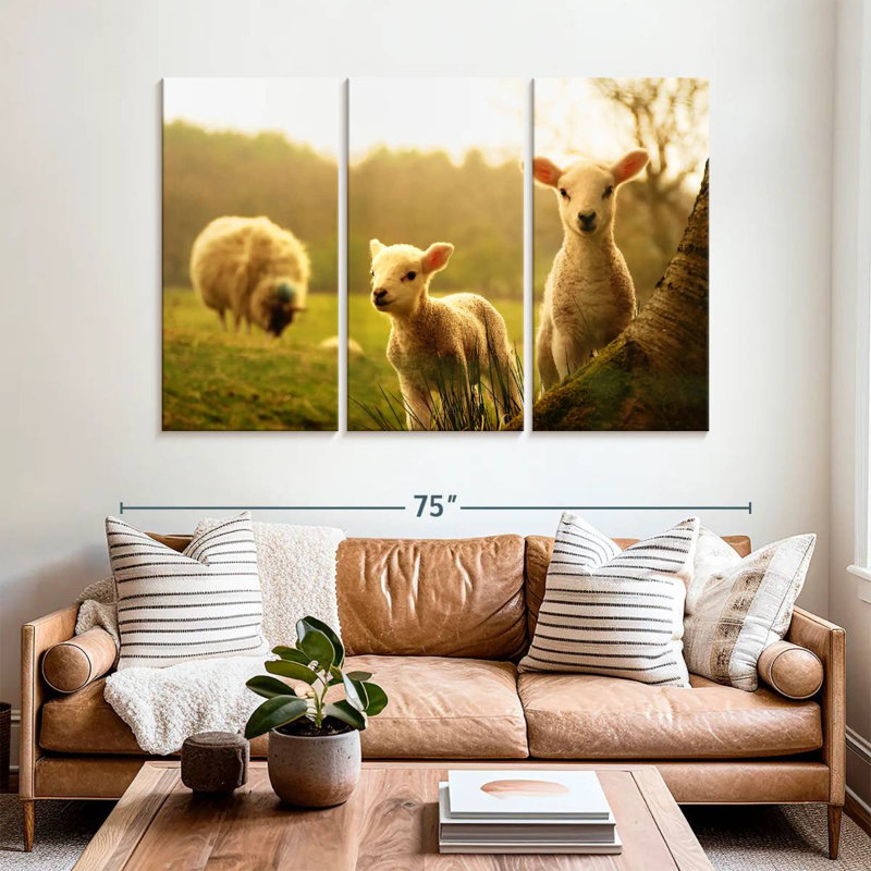Brampt Baby Lambs, 42" H x 65" W