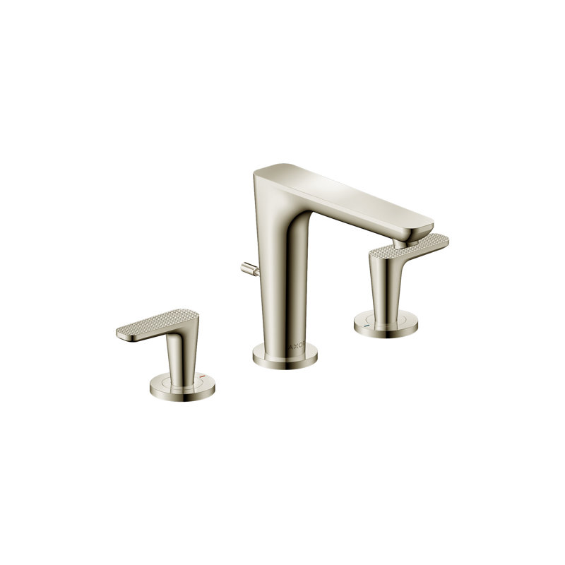 AXOR Citterio C Widespread Faucet 125 With Pop-Up Drain- Cubic Cut, 1.2 GPM, Polished Nickel