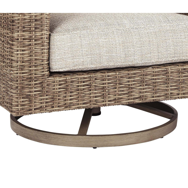Chaise de patio pivotante avec coussins Shonta
